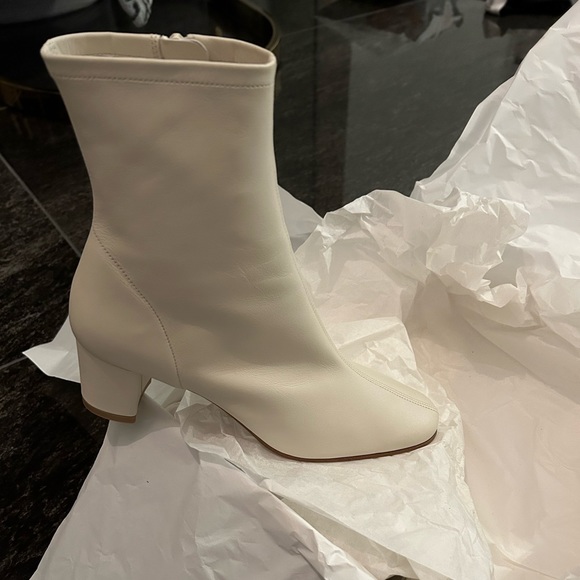 BY FAR Sofia White Leather Boots - Picture 6 of 12